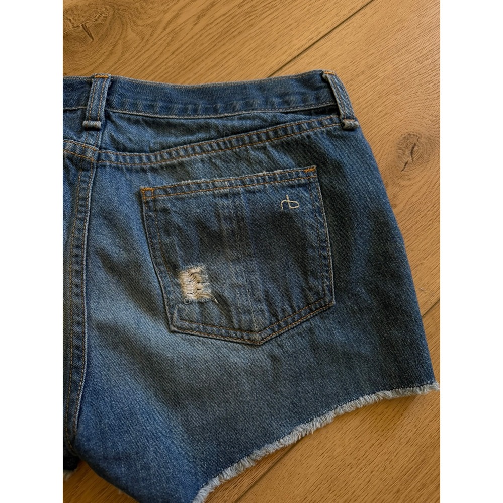 Rag & Bone JEAN Freeport Distressed Denim Shorts Blue W1907K273FRE Size 25 - Picture 7 of 7